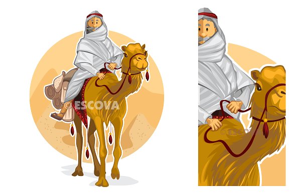 Arabian bedouin riding a. Camel clipart journey