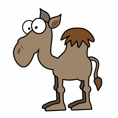 Drawing a cartoon camels. Camel clipart journey