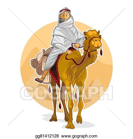 Eps illustration arabian bedouin. Camel clipart journey