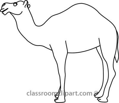 Black and white wikiclipart. Camel clipart outline