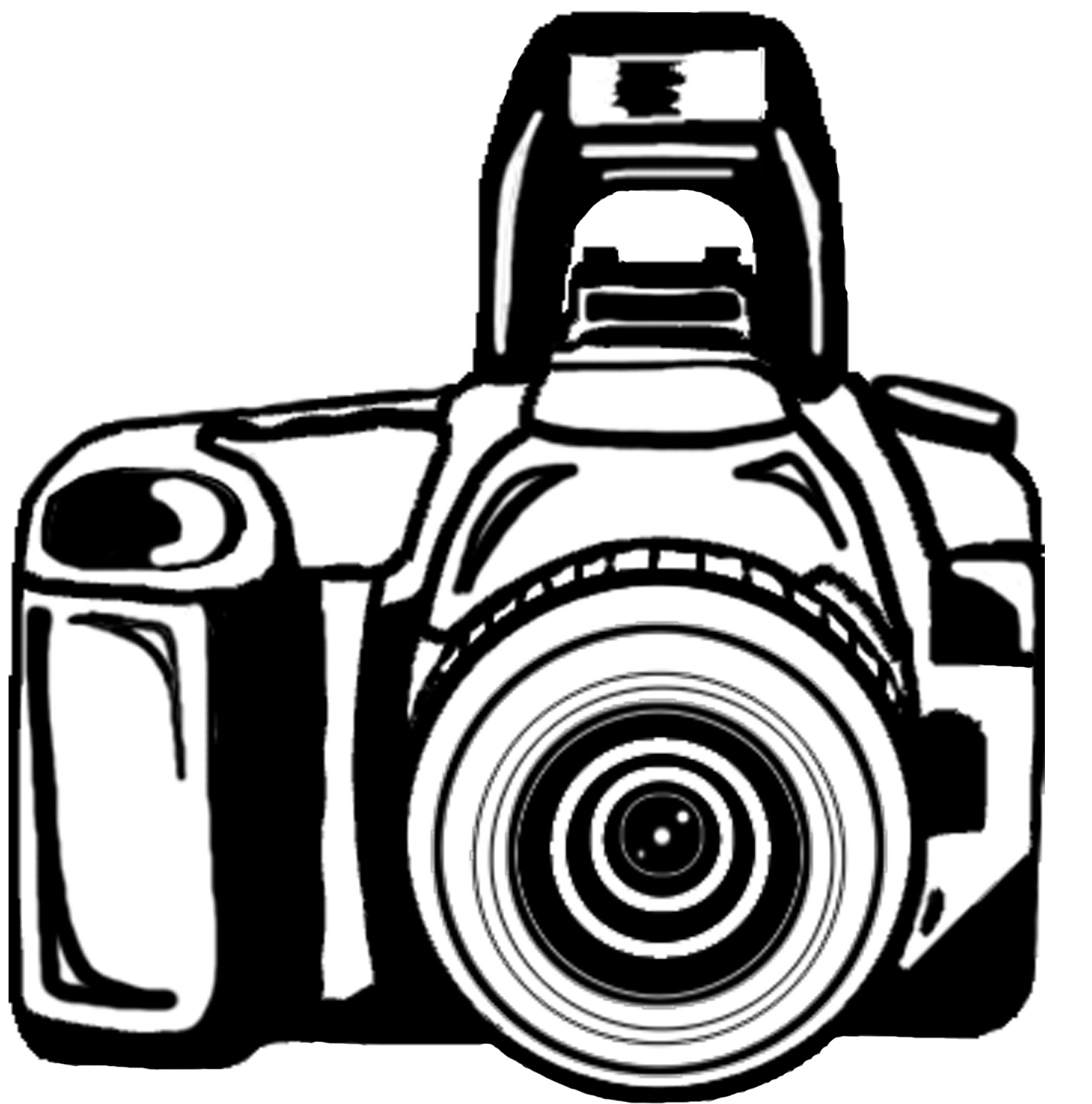 Clipart camera template. Free line art download