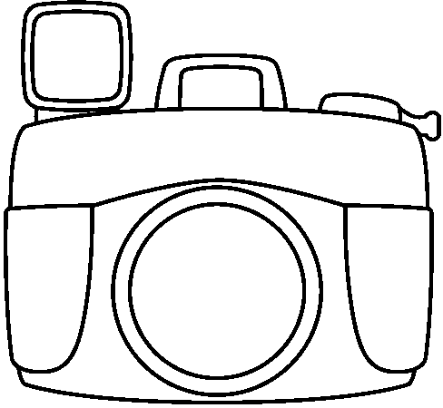 camera clipart black and white