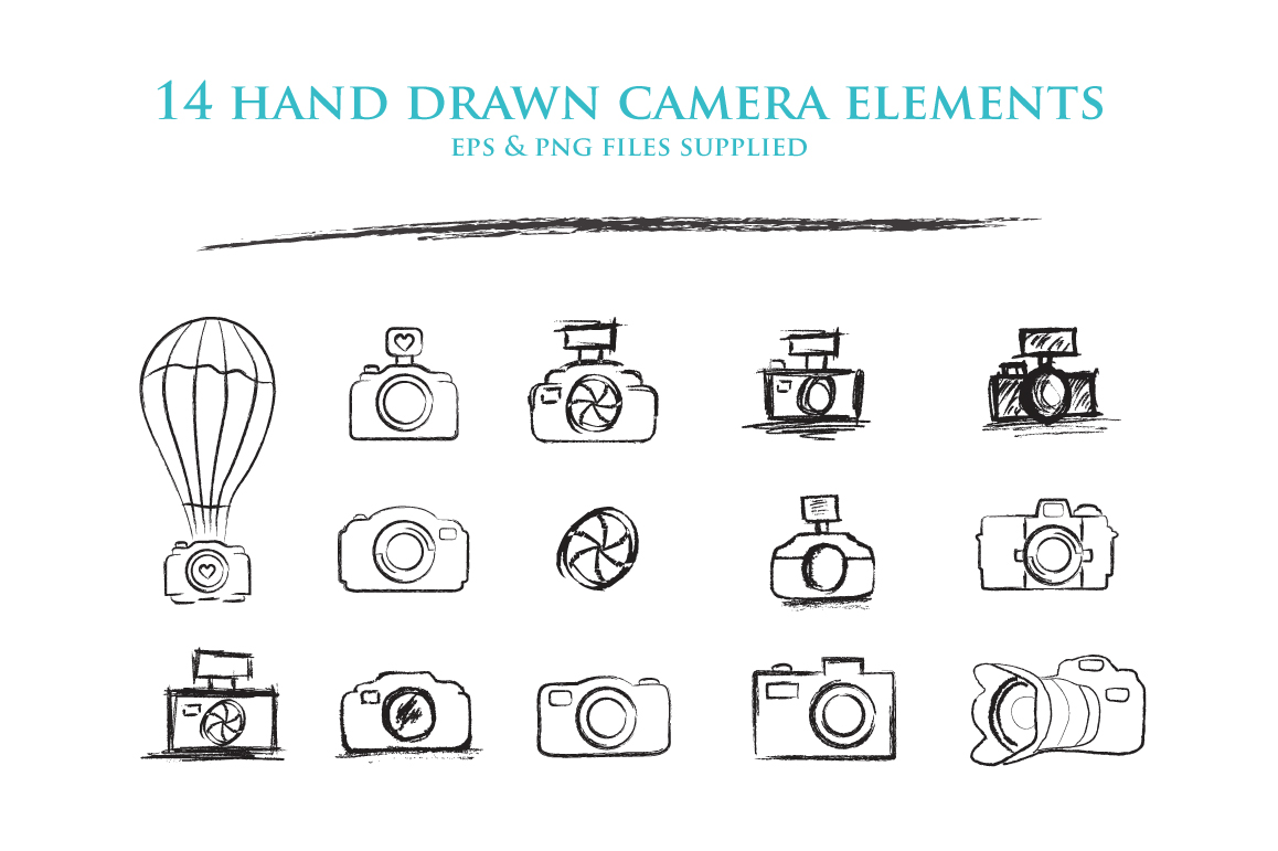 camera clipart hand drawn