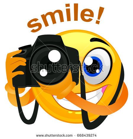 Camera clipart smiley face. Vector illustration of a