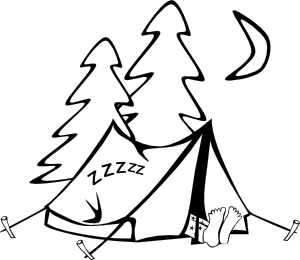 camp clipart black and white