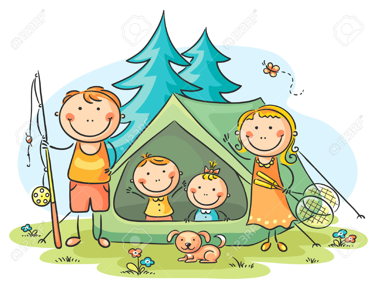 camp clipart family camping
