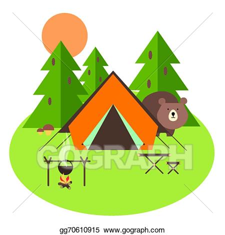 clipart forest camping