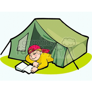 clipart tent reading