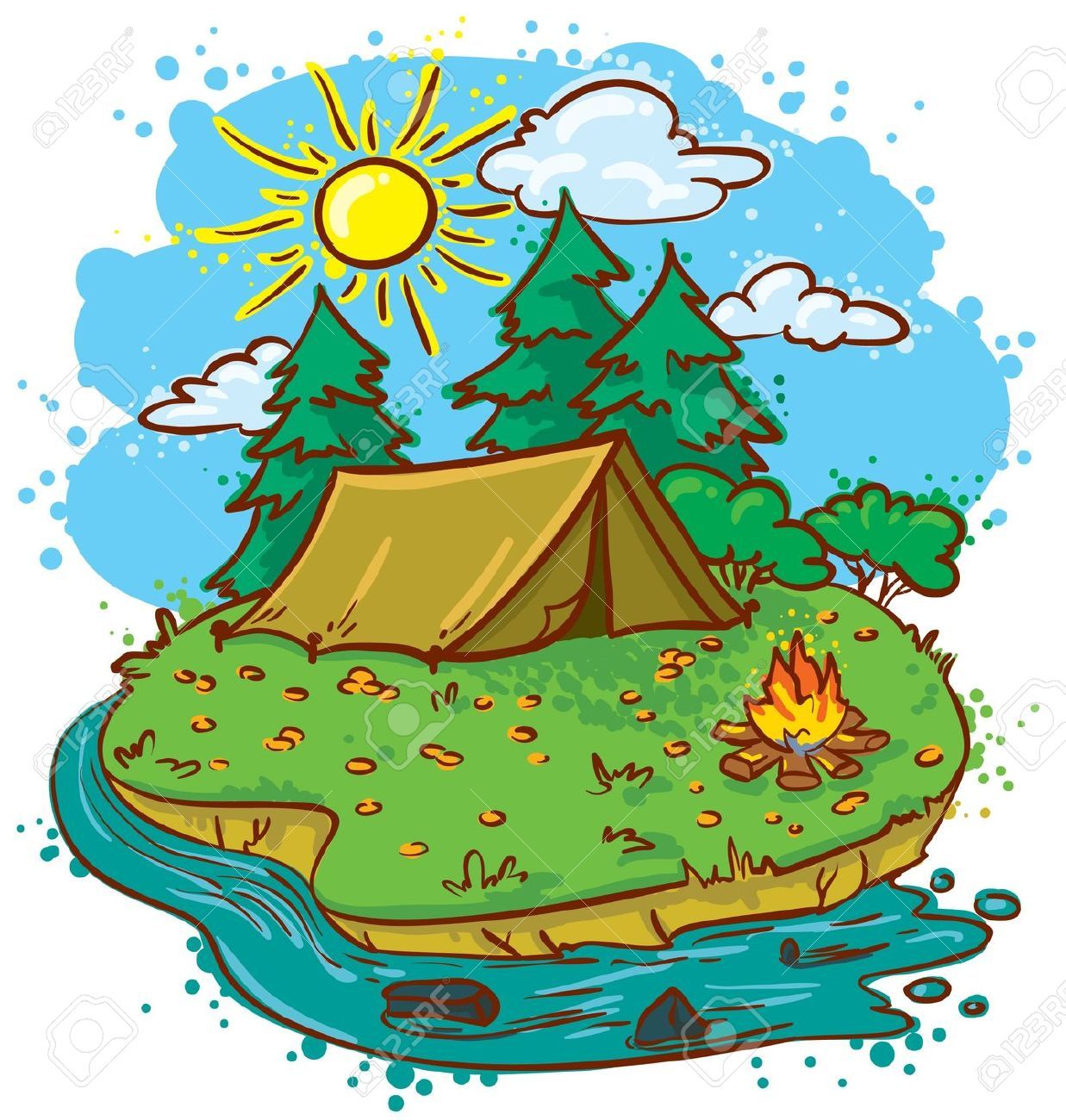 camp clipart simple