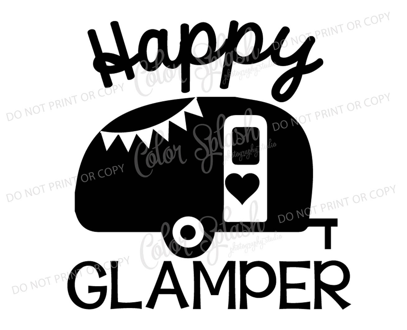 camper clipart black and white