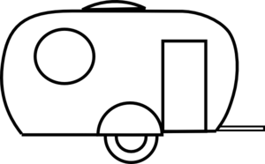 camper clipart black and white