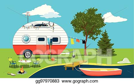 camper clipart fishing