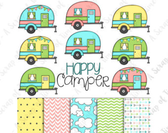 Camper clipart girly. Glamping etsy 