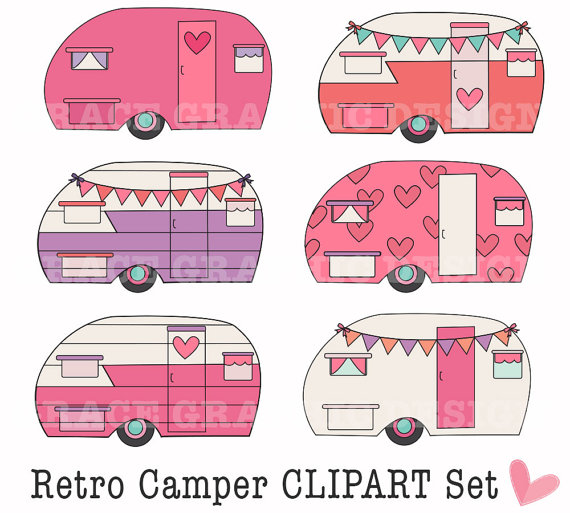 camper clipart pink