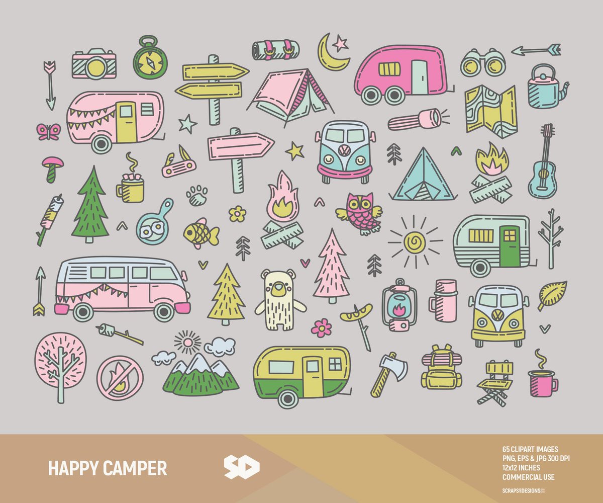 Camper clipart scrapbook. Scrapsanddesigns on twitter happy