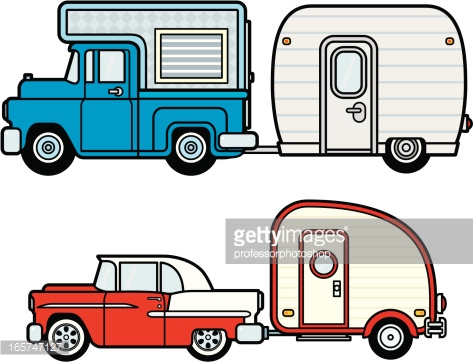 Camper clipart vector. Cartoon pencil and in