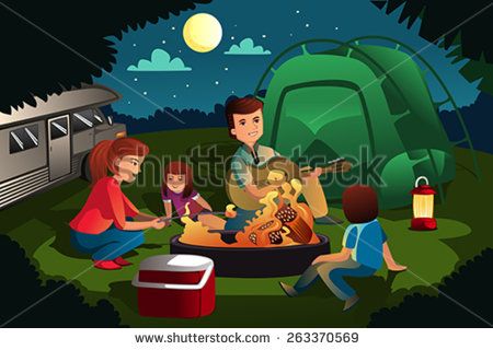 campfire clipart family