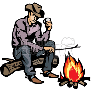 campfire clipart fire log