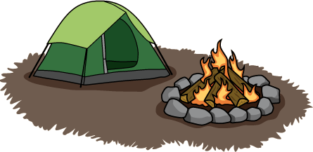 bonfire clipart tent