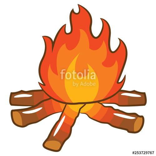 Campfire clipart vector. Stock image and royalty