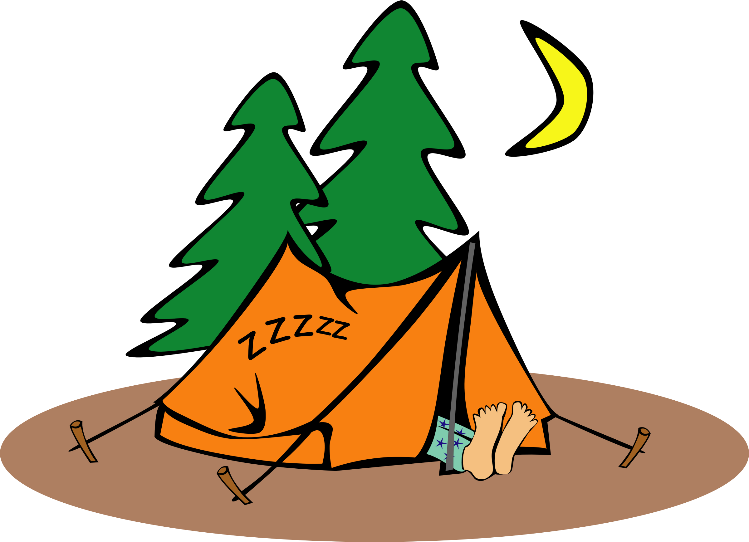 Sleeping in a tent. Clipart clothes sleep