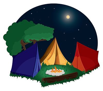 camping clipart cartoon