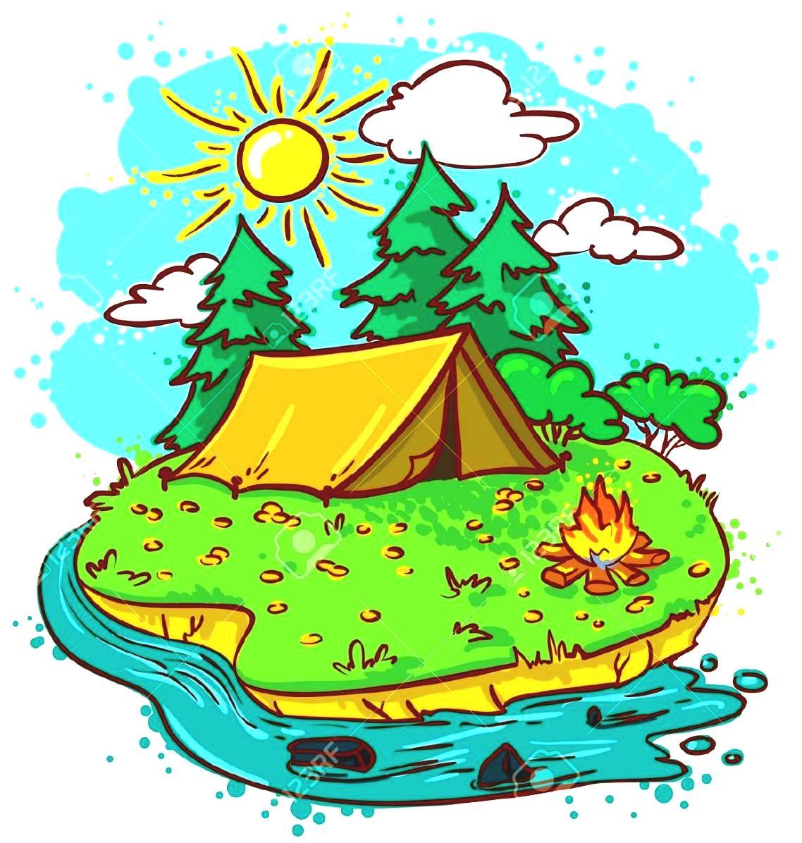 Camping clipart day camp. Summer stock illustrations 