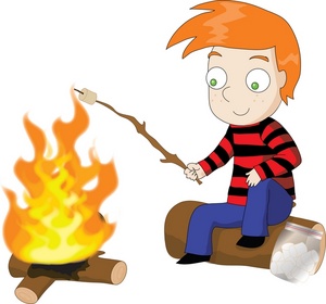 Camping pencil and in. Marshmallow clipart roasting
