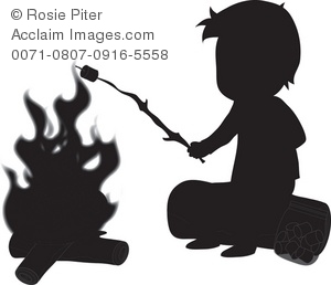 camping clipart silhouette