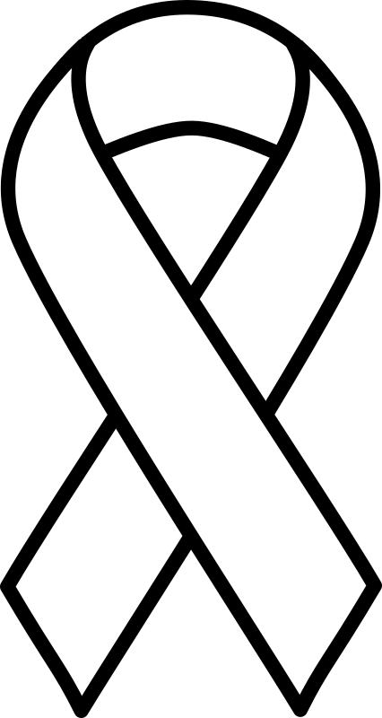 Disease clipart black and white. Lung cancer ribbon medium