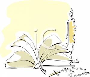 Rosary beads with a. Candles clipart bible