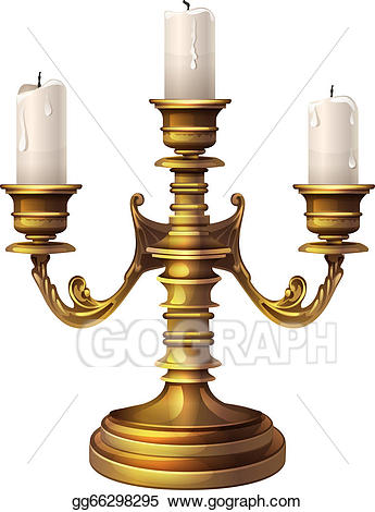 Candles clipart candlestick. Vector stock and three
