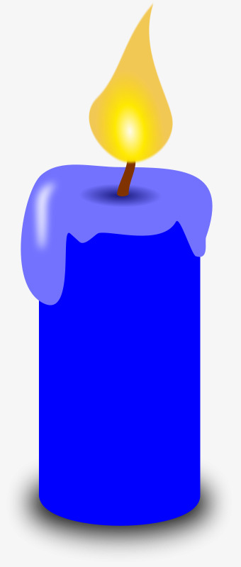 Blue burning png image. Candle clipart cartoon