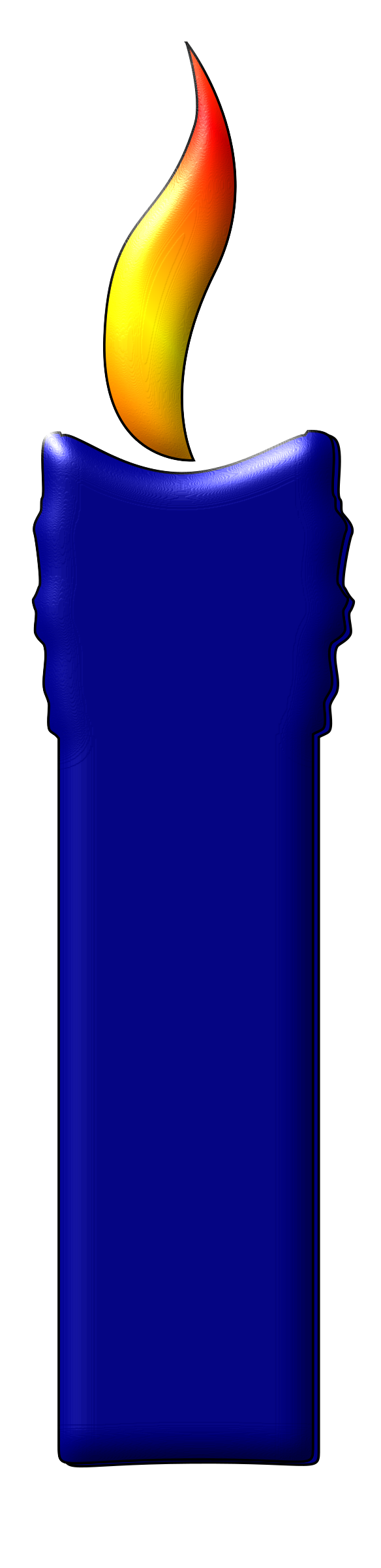 Candles clipart colored. A blue color candle