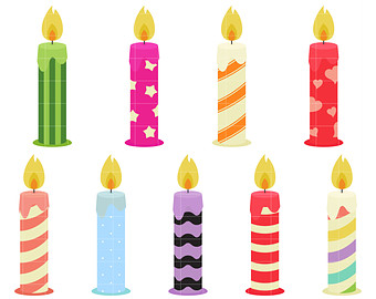 candle clipart colored