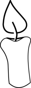 Candle black and white. Candles clipart outline