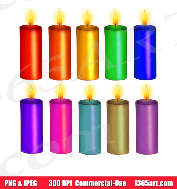 Birthday rainbow . Candles clipart printable