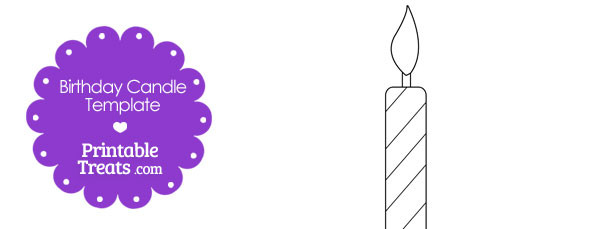 Birthday shape template treats. Candle clipart printable