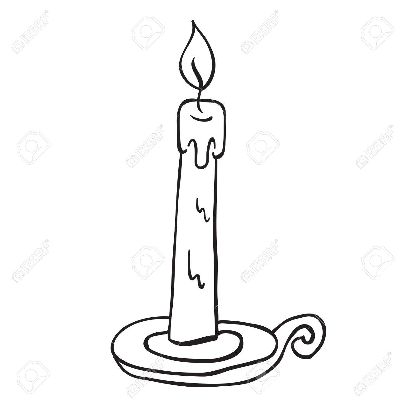 Melted candle drawing at. Candles clipart simple