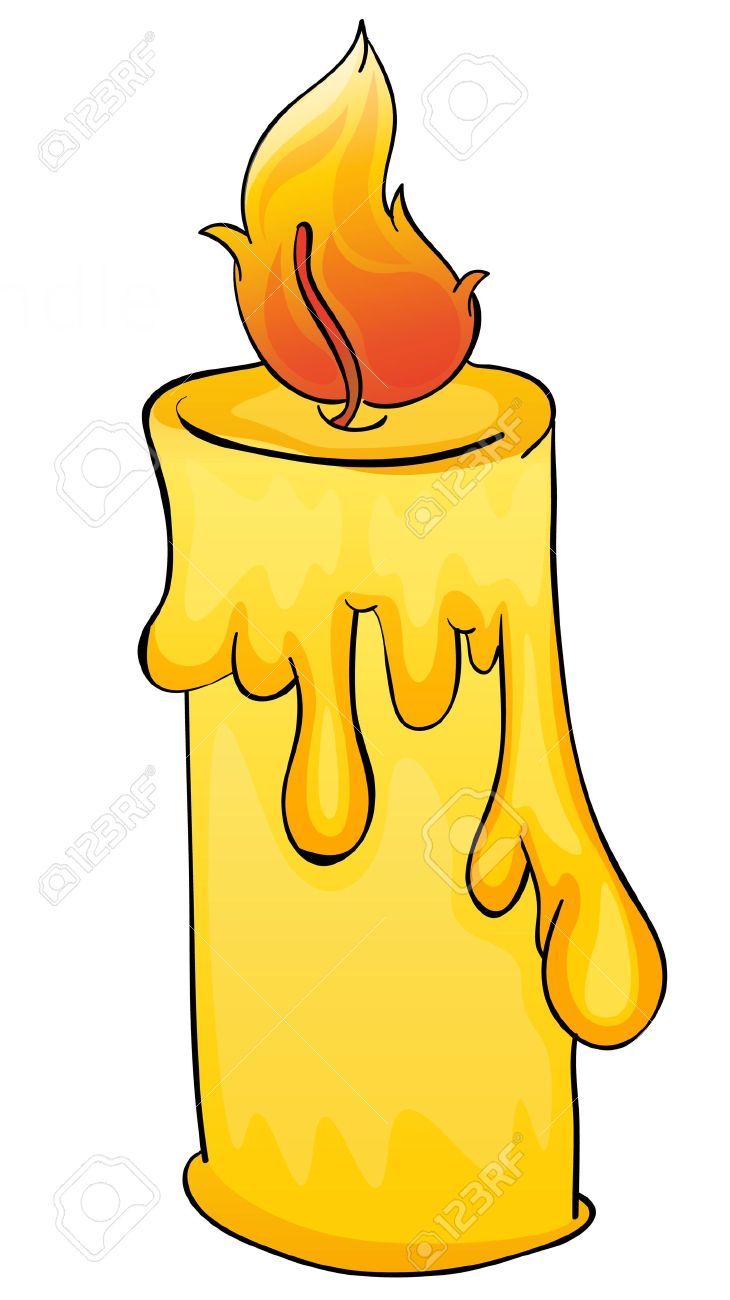 Candles clipart simple. Melted candle drawing at