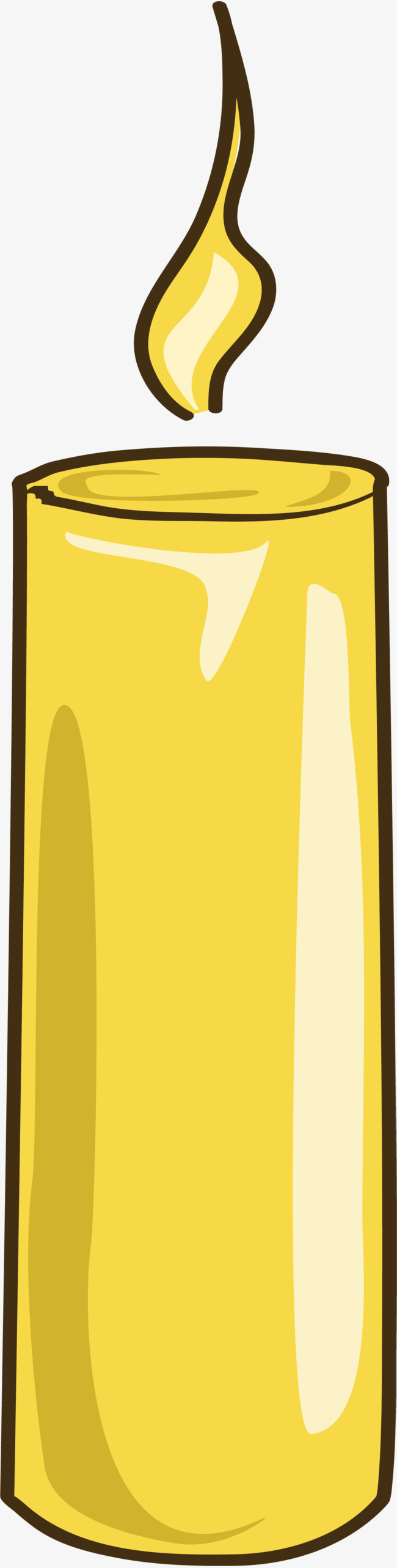Candle clipart yellow candle. Cartoon png image and