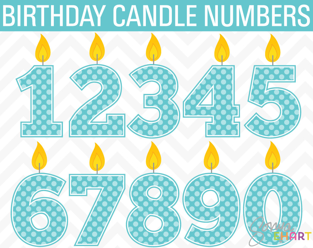 3 clipart polka dot. Birthday cake candle numbers