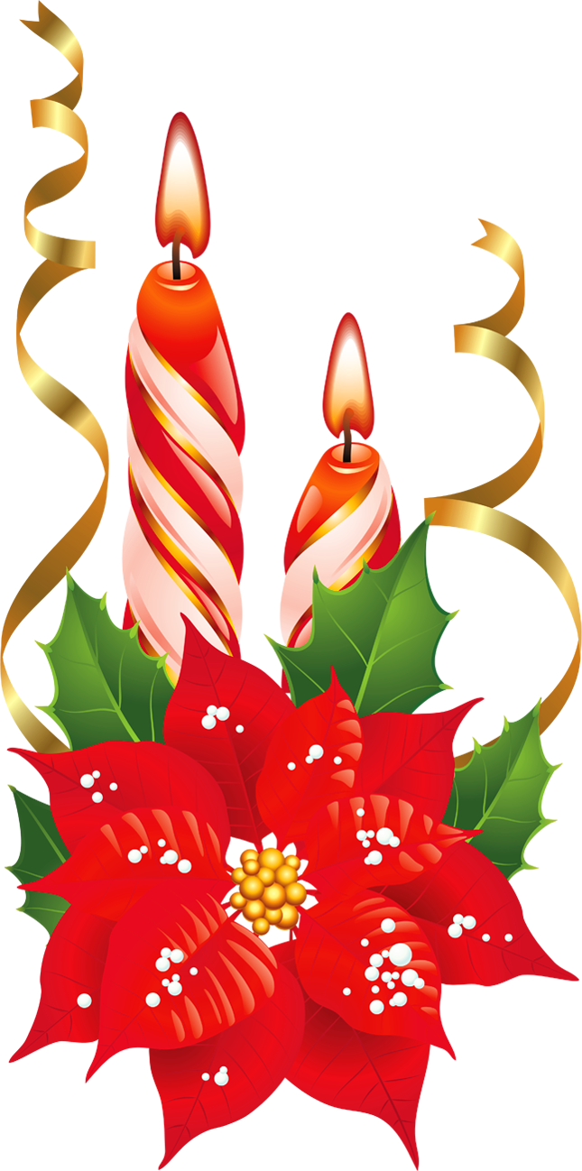 Poinsettia clipart cute. Christmas candle candles free