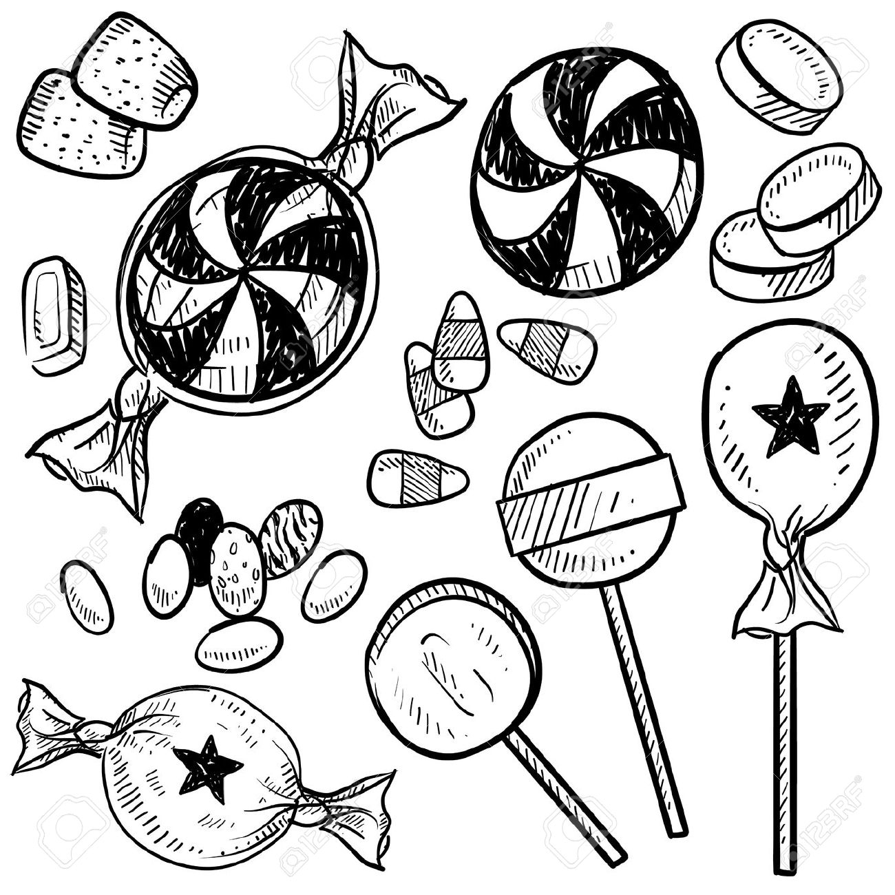 Awesome collection digital i. Candy clipart black and white