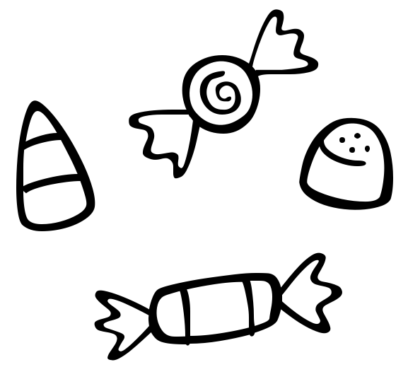 Black and white clip. Candy clipart outline