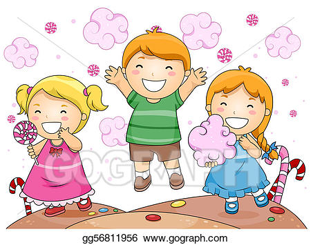 Stock illustration kids in. Candyland clipart animated