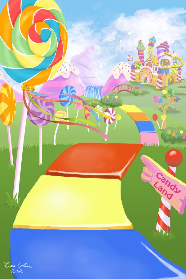 Candyland clipart background. Candy land by drakkenfan