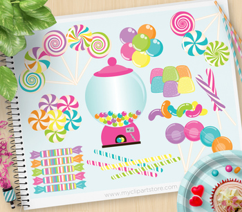Candyland clipart board. Sweets by myclipartstore tpt