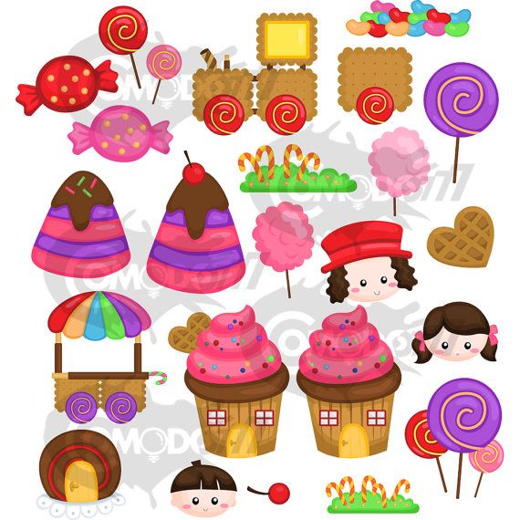Fantasy commercial use vector. Candyland clipart cute