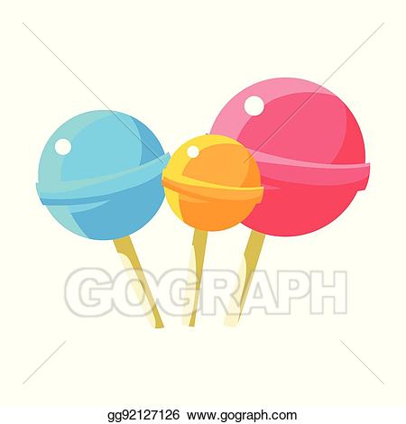 Candyland clipart hard candy. Vector stock three round